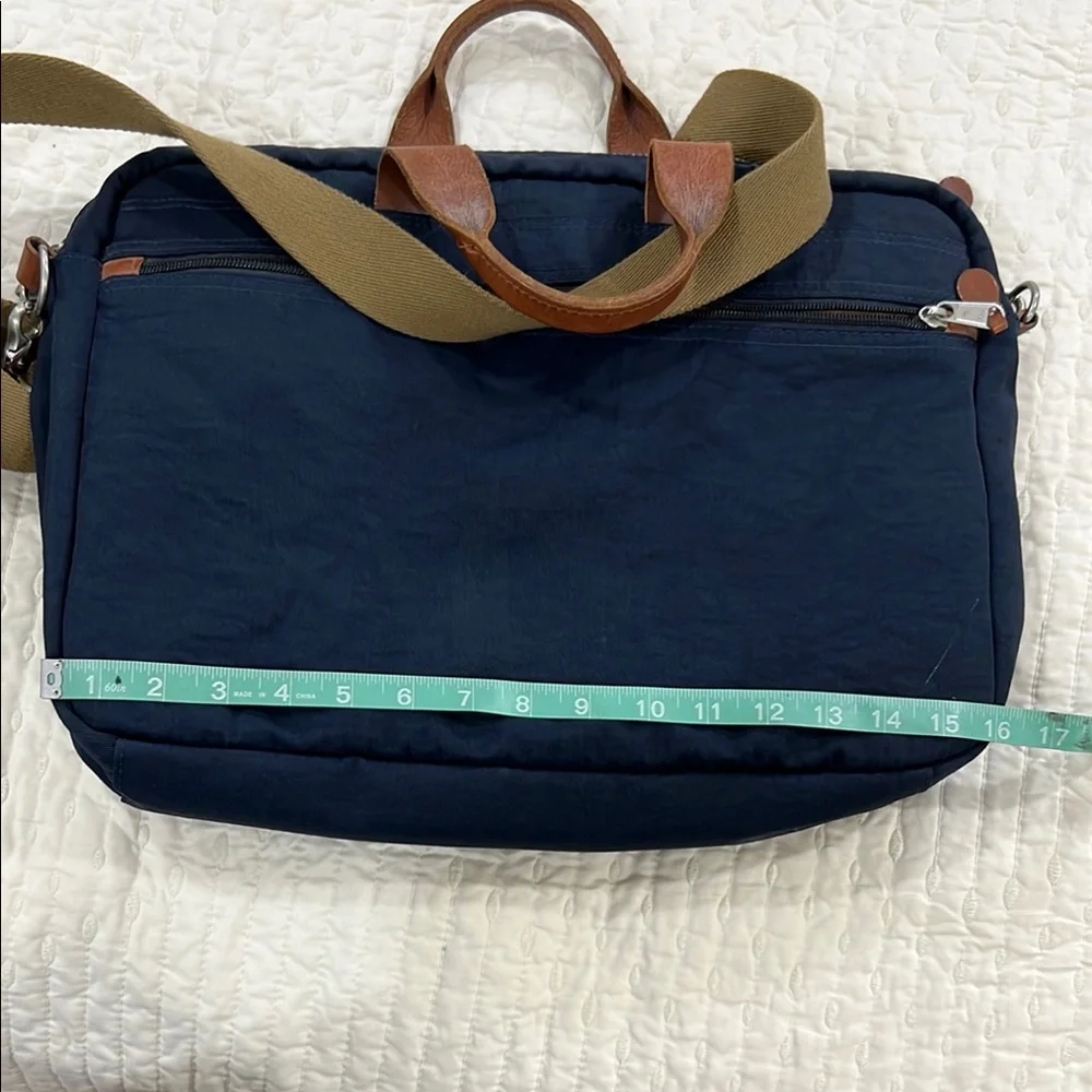 Jcrew Men’s Canvas & Leather Messenger Bag - Navy Blue